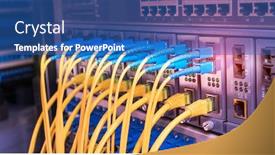  Presentation with fiber optic - Amazing presentation theme having fiber-optic-cables-connected backdrop and a ocean colored foreground