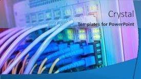  Presentation with ethernet - Slides enhanced with fiber-optic-cables-connected background and a light blue colored foreground