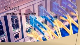  Presentation with fiber optic - PPT layouts consisting of fiber-optic-cables-connected background and a coral colored foreground