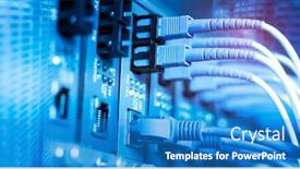  Presentation with fiber optic - Presentation theme with fiber-optic-cables-connected background and a teal colored foreground