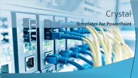  Presentation with ethernet - PPT theme consisting of fiber-optic-cables-connected background and a light blue colored foreground