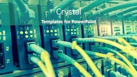  Presentation with fiber optic - PPT theme consisting of fiber-optic-cables-connected background and a teal colored foreground