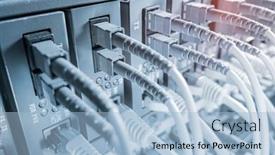  Presentation with ethernet - Slide set enhanced with fiber-optic-cables-connected background and a light blue colored foreground