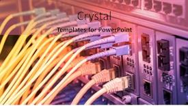  Presentation with fiber optic - Beautiful presentation theme featuring fiber-optic-cables-connected backdrop and a coral colored foreground