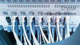  Presentation with ethernet - Cool new presentation theme with fiber-optic-cables-connected backdrop and a light blue colored foreground