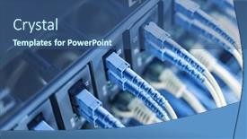  Presentation with fiber optic - Beautiful PPT theme featuring fiber-optic-cables-connected backdrop and a ocean colored foreground