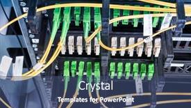 Presentation with optic - PPT theme featuring fiber-optic-cables-connected background and a ocean colored foreground