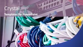  Presentation with ethernet - Cool new PPT theme with fiber-optic-cables-connected backdrop and a gray colored foreground