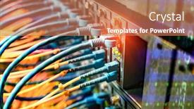  Presentation with fiber optic - Beautiful slide deck featuring fiber-optic-cables-connected backdrop and a coral colored foreground