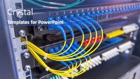  Presentation with optic - PPT theme enhanced with fiber-optic-cables-connected background and a ocean colored foreground