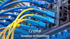  Presentation with fiber optic - Slide deck featuring fiber optic cables connected background and a ocean colored foreground