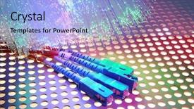  Presentation with fiber optic - Audience pleasing slide set consisting of fiber optic cables backdrop and a light blue colored foreground