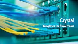  Presentation with fiber optic - Slide set featuring fiber optic connecting on core background and a teal colored foreground