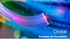  Presentation with data transfer - Cool new presentation theme with fiber-optic-data-on-binary backdrop and a teal colored foreground