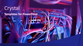  Presentation with optic - PPT theme consisting of fiber-optic-equipment-in-data background and a violet colored foreground