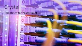  Presentation with network cable - Cool new slide deck with fiber-optic-network-cable-connect backdrop and a light blue colored foreground