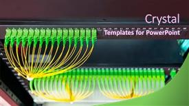  Presentation with network cable - Presentation theme having fiber-optic-network-cable-connect background and a wine colored foreground