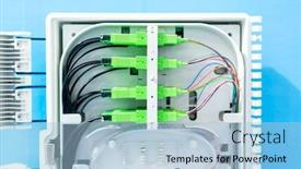  Presentation with network cable - PPT theme enhanced with fiber-optic-network-cable-connect background and a light blue colored foreground