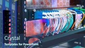  Presentation with network cable - Slide set featuring fiber-optic-network-cable-connect background and a ocean colored foreground