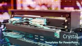  Presentation with network cable - Presentation design consisting of fiber-optic-network-cable-connect background and a ocean colored foreground