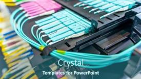  Presentation with network cable - Slide deck having fiber-optic-network-cable-connect background and a ocean colored foreground