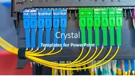  Presentation with optic - Slides enhanced with fiber-optic-network-cable-connect background and a ocean colored foreground