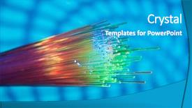  Presentation with fiber optic - PPT theme consisting of fiber optic showing data background and a teal colored foreground