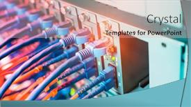  Presentation with fiber optic - Amazing presentation design having fiber-optical-cables-connected backdrop and a coral colored foreground