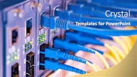  Presentation with ethernet - Presentation enhanced with fiber-optical-cables-connected background and a teal colored foreground