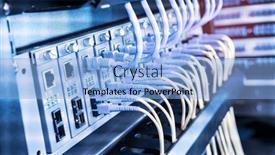  Presentation with ethernet - PPT layouts consisting of fiber-optical-cables-connected background and a light blue colored foreground