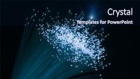  Presentation with network cable - PPT layouts with fiber optical network cable background and a navy blue colored foreground