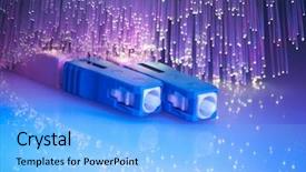  Presentation with network cable - Audience pleasing theme consisting of fiber optical network cable backdrop and a light blue colored foreground
