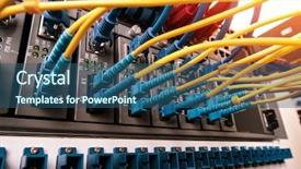  Presentation with network cable - Beautiful presentation featuring fiber optical network cables patch backdrop and a ocean colored foreground