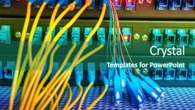  Presentation with fiber - Colorful presentation theme enhanced with fiber optical network server backdrop and a ocean colored foreground