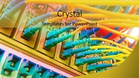  Presentation with fiber - Audience pleasing presentation design consisting of fiber optical network server backdrop and a gold colored foreground