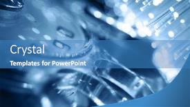  Presentation with fiber - Slides featuring fiber optics background with lots of light spots background and a teal colored foreground