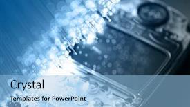  Presentation with fiber - PPT theme featuring fiber optics background with lots of light spots background and a light blue colored foreground