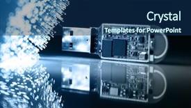  Presentation with fiber optics - Beautiful theme featuring usb stick usb thumb - fiber optics background with lots backdrop and a navy blue colored foreground