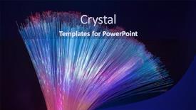  Presentation with network cable - Amazing slide deck having fiber-optics-network-cable backdrop and a navy blue colored foreground