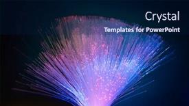  Presentation with network cable - PPT theme consisting of fiber-optics-network-cable background and a navy blue colored foreground