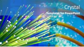  Presentation with network cable - Theme featuring fiber-optics-network-cable background and a teal colored foreground