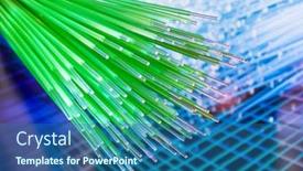  Presentation with network cable - PPT theme having fiber-optics-network-cable background and a ocean colored foreground