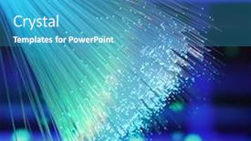  Presentation with network cable - PPT layouts featuring fiber-optics-network-cable background and a teal colored foreground