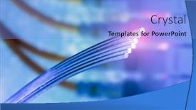  Presentation with network cable - Slide deck having fiber-optics-network-cable background and a light blue colored foreground