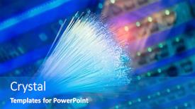 Presentation with network cable - Beautiful PPT layouts featuring fiber-optics-network-cable backdrop and a teal colored foreground