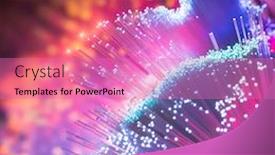  Presentation with network cable - Audience pleasing presentation design consisting of fiber-optics-network-cable backdrop and a coral colored foreground