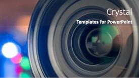  Presentation with data transmission - Slides consisting of fiber-optics-optical-lenses-play background and a ocean colored foreground