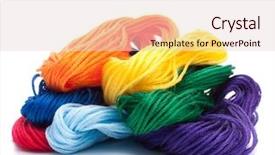  Presentation with bunch - Beautiful PPT layouts featuring fiber yarn fabric - color threads bunch isolated backdrop and a lemonade colored foreground
