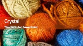  Presentation with knitting - Audience pleasing PPT layouts consisting of fiber yarn fabric - wool knitting backdrop and a crimson colored foreground