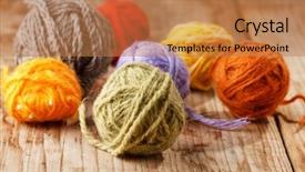  Presentation with knitting - Audience pleasing theme consisting of fiber yarn fabric - wool knitting backdrop and a coral colored foreground